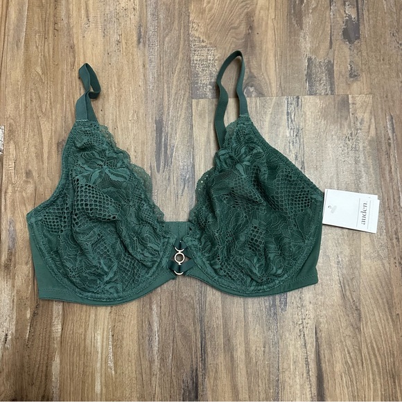 Auden NWT Green Lace Unlined Underwire Bra 36D - Picture 1 of 5